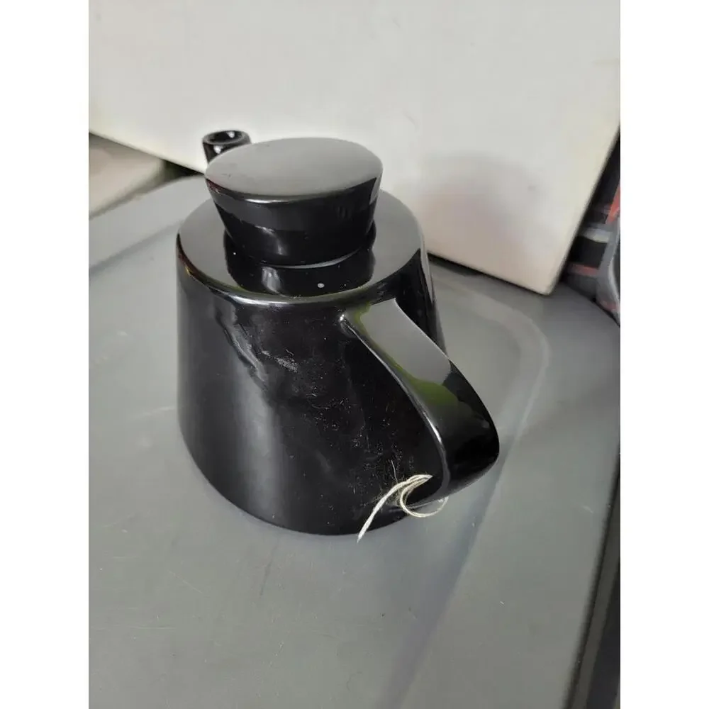 Vintage IKEA Black Varme Teapot 15199 Ceramic Modernist Swedish Design 1990s